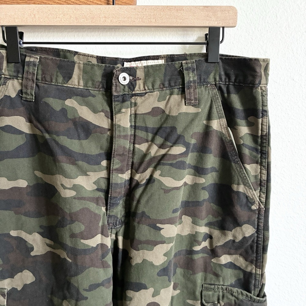Wrangler Camo Camouflage Utility Cargo Pockets Fleece Lined Pants Mens 34x34 - Picture 2 of 6